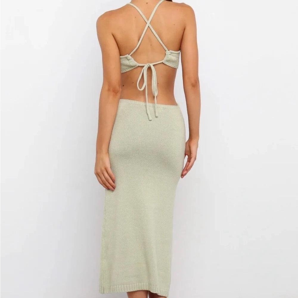 Petal and Pup Hailey Tie Back Cut Out Waist Knit Dress - Picture 4 of 12